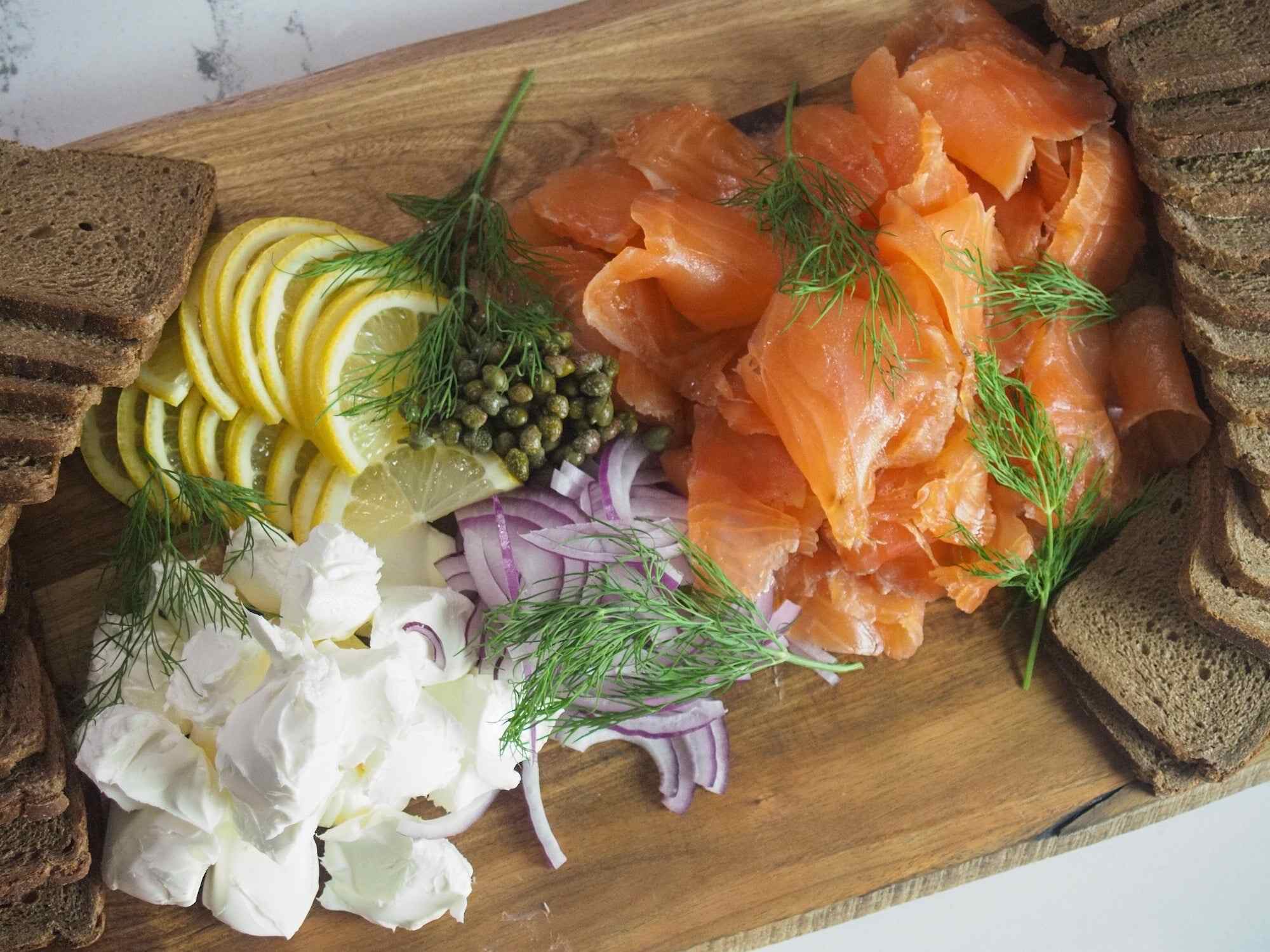 Cured smoked outlet salmon