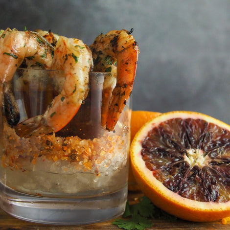 Blood Orange Shrimp Cocktail