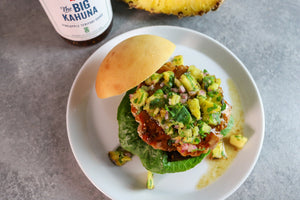 Big Kahuna Burgers with Grilled Pineapple Salsa