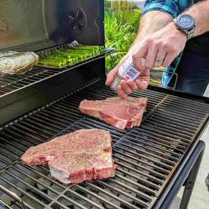 Using Chop Shop to season a grilled steak.